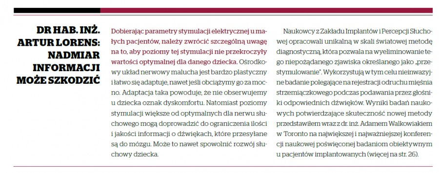 Dr hab. inż. Artur Lorens: Nadmiar informacji może szkodzić