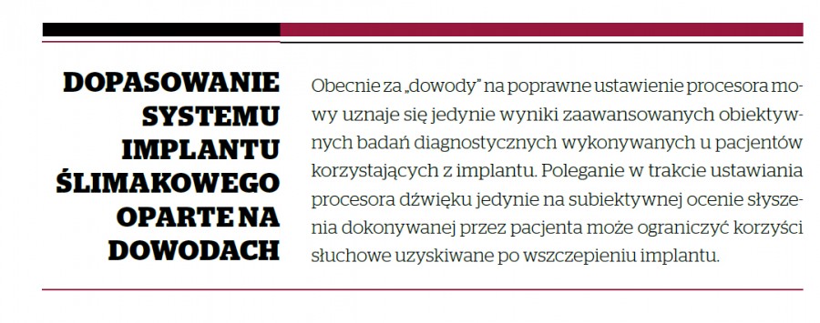 Dopasowanie systemu implantu ślimakowego oparte na dowodach